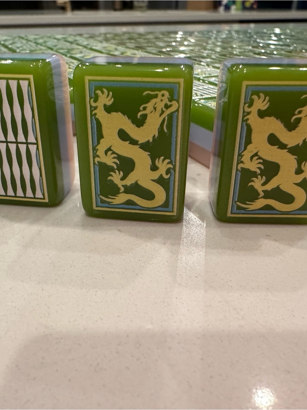 Green Mahjong Tile Set - Classic Home Game - Picture 5 of 10